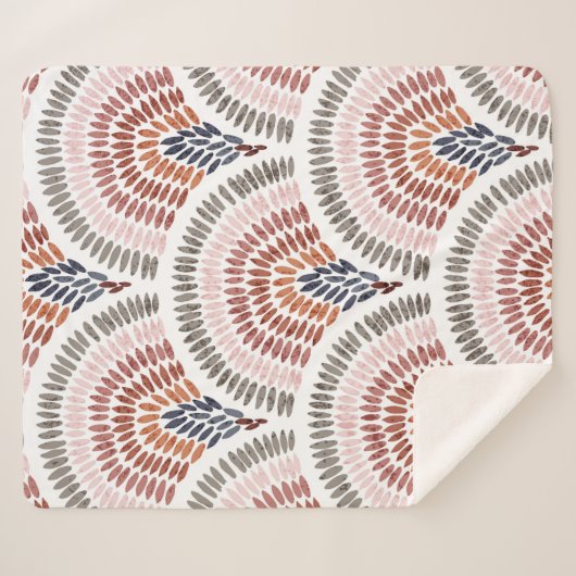 Seamless wavy pattern. Seigaiha design in polka do Sherpa Deken (Voorkant (horizontaal))