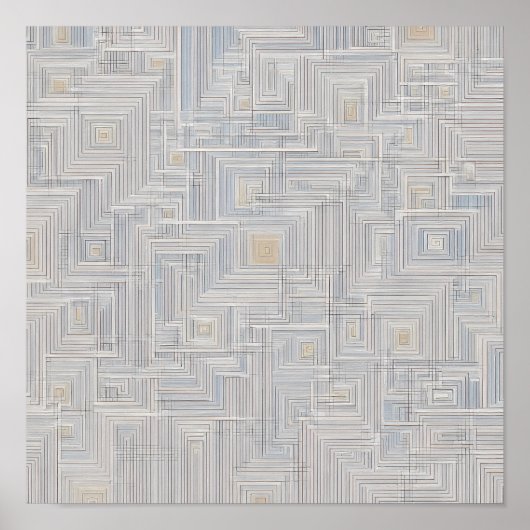 Seamless White Luminous Net Fabric Pattern Poster (Voorkant)