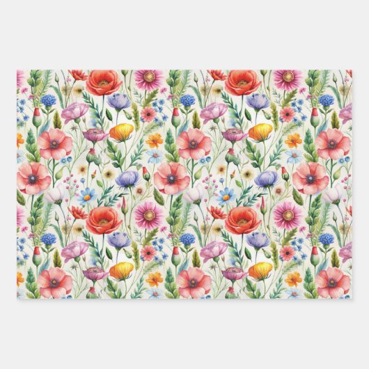 Seamless Wildflower Pattern Furniture Decoupage Inpakpapier Vel (Voorkant)