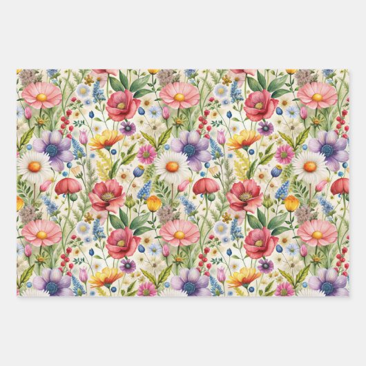 Seamless Wildflower Pattern Furniture Decoupage  Inpakpapier Vel (Voorkant)