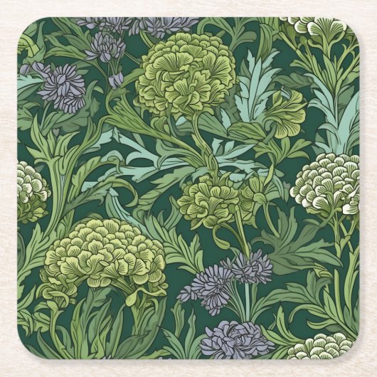 Seamless William Morris style floral pattern Kartonnen Onderzetters (Voorkant)