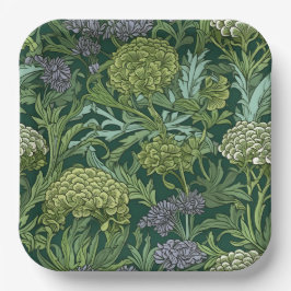 Seamless William Morris style floral pattern Papieren Bordje