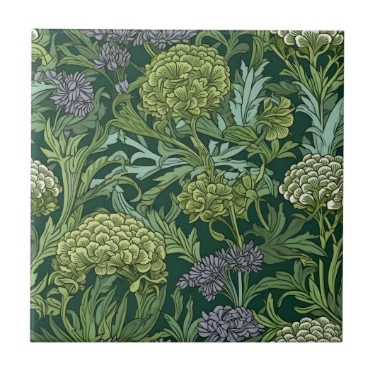 Seamless William Morris style floral pattern Tegeltje (Voorkant)
