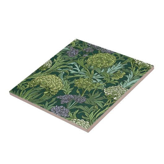 Seamless William Morris style floral pattern Tegeltje (Zijkant)