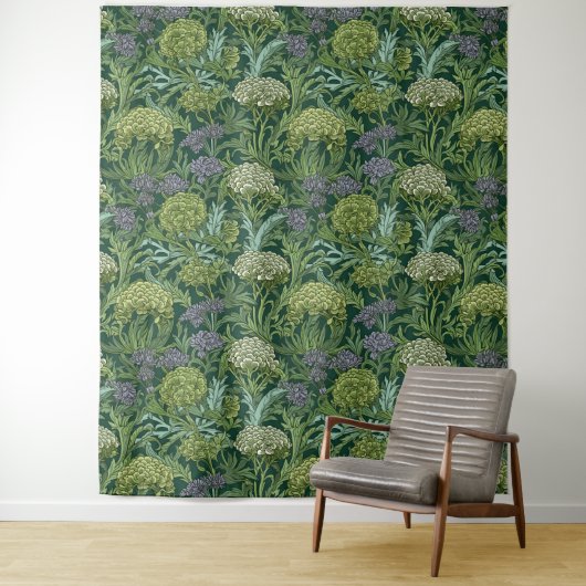 Seamless William Morris style floral pattern Wandkleed (In situ)