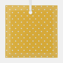 Seamless yellow-orange  polka dot  pattern  glas ornament