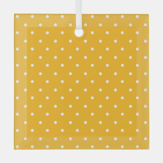 Seamless yellow-orange  polka dot  pattern  glas ornament (Voorkant)