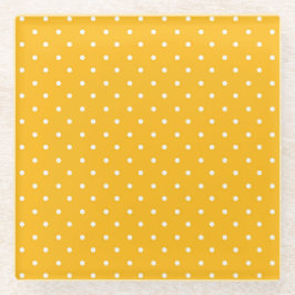 Seamless yellow-orange  polka dot  pattern  glazen onderzetter