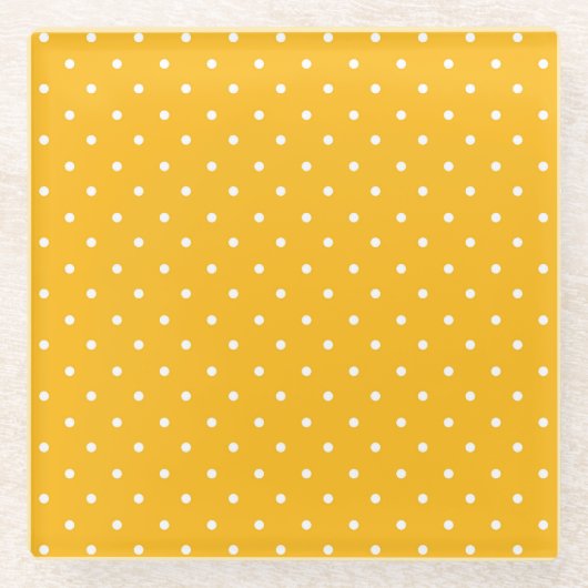 Seamless yellow-orange  polka dot  pattern  glazen onderzetter (Voorkant)