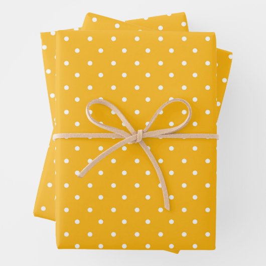 Seamless yellow-orange  polka dot  pattern  inpakpapier vel (In situ)