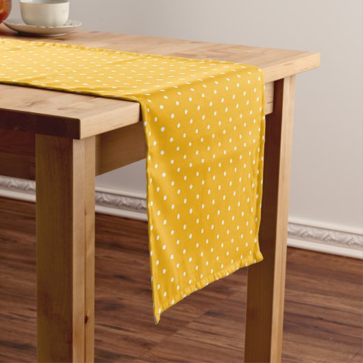 Seamless yellow-orange  polka dot  pattern  korte tafelloper (Voorbeeld)
