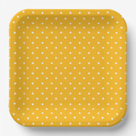 Seamless yellow-orange  polka dot  pattern  papieren bordje