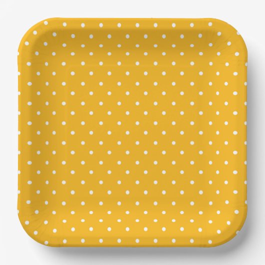 Seamless yellow-orange  polka dot  pattern  papieren bordje (Voorkant)
