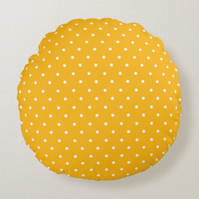 Seamless yellow-orange  polka dot  pattern  rond kussen (Voorkant)