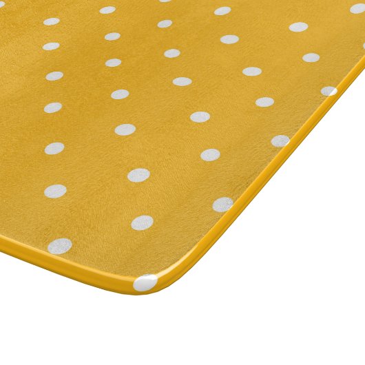Seamless yellow-orange polka dot pattern snijplank (Hoek)
