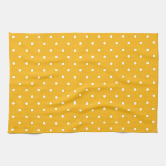 Seamless yellow-orange  polka dot  pattern  theedoek (Horizontaal)