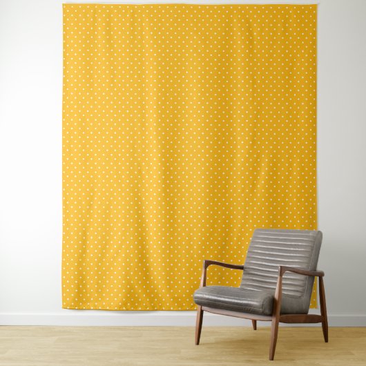 Seamless yellow-orange  polka dot  pattern  wandkleed (In situ)