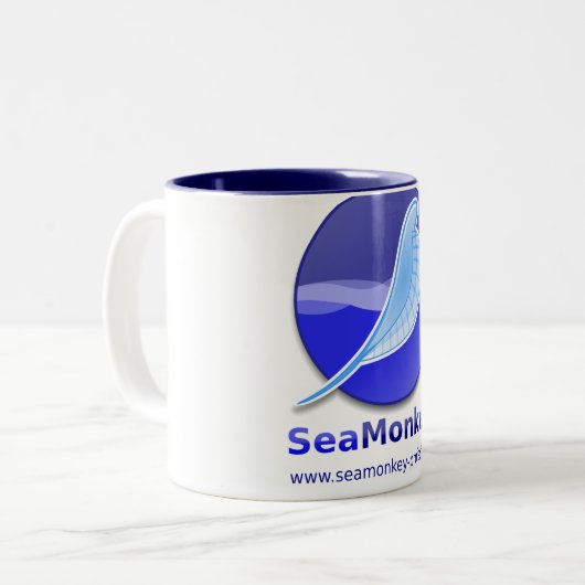 SeaMonkey-project - Verticale Logo Tweekleurige Koffiemok (Voorkant links)