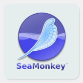 SeaMonkey Tekst Logo Vierkante Sticker (Voorkant)