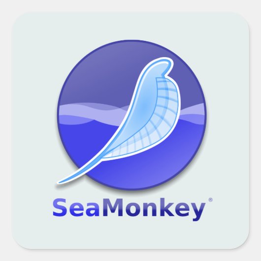 SeaMonkey Tekst Logo Vierkante Sticker (Voorkant)