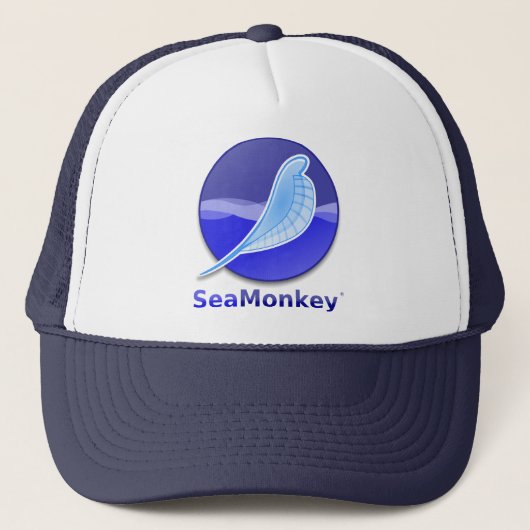 SeaMonkey Text Logo Trucker Pet (Voorkant)