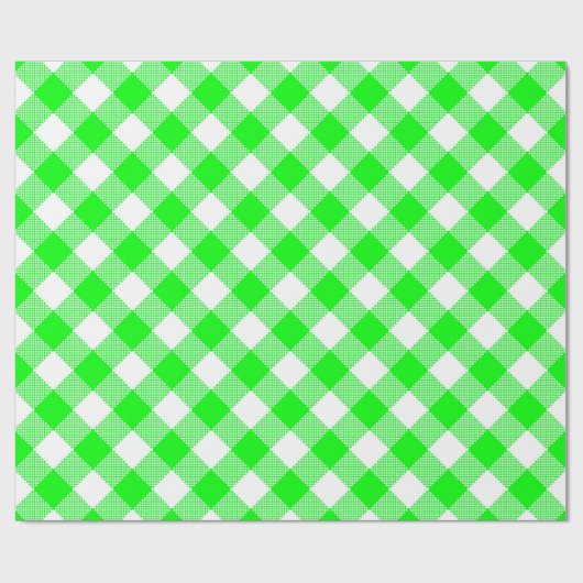 Seams Match: Green n White Gingham Wrapping Paper Cadeaupapier (Vlak)