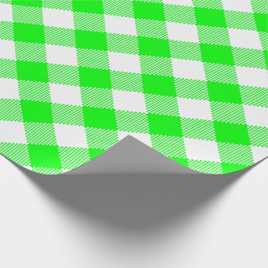 Seams Match: Green n White Gingham Wrapping Paper Cadeaupapier (Hoek)
