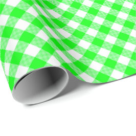 Seams Match: Green n White Gingham Wrapping Paper Cadeaupapier
