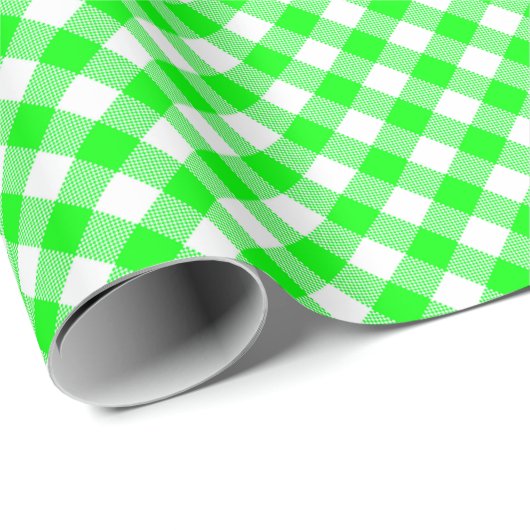 Seams Match: Green n White Gingham Wrapping Paper Cadeaupapier (Rol Hoek)