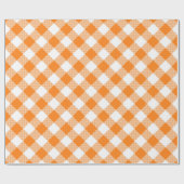 Seams Match: Oranje in wit gingham-pakpapier Cadeaupapier (Vlak)