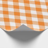 Seams Match: Oranje in wit gingham-pakpapier Cadeaupapier (Hoek)