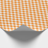 Seams Match: Oranje in wit gingham-pakpapier Cadeaupapier (Hoek)