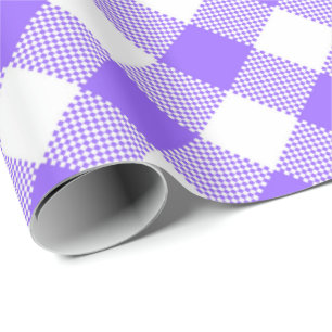 Seams Match: Paars in wit gingham-pakpapier Cadeaupapier