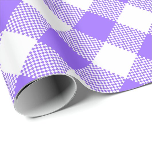 Seams Match: Paars in wit gingham-pakpapier Cadeaupapier (Rol Hoek)