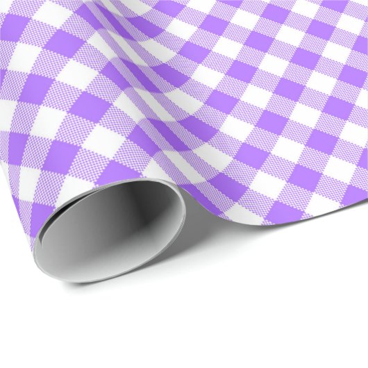 Seams Match: Paars in wit gingham-pakpapier Cadeaupapier (Rol Hoek)