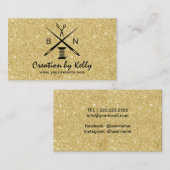 Seamstress-bandmaker Gold Glitter Visitekaartje (Voorkant / Achterkant)