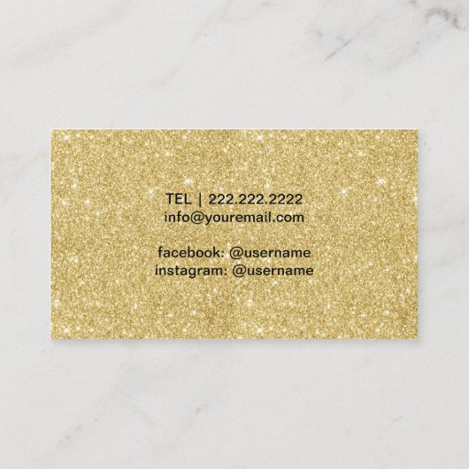 Seamstress-bandmaker Gold Glitter Visitekaartje (Achterkant)