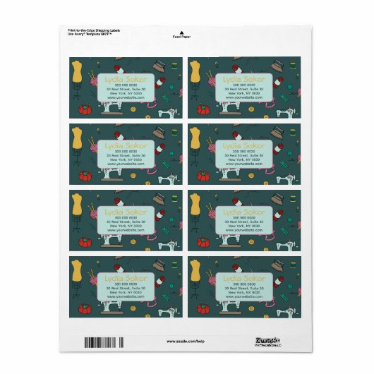 Seamstress Boutique Tailoring Verzendlabel (Full Sheet)