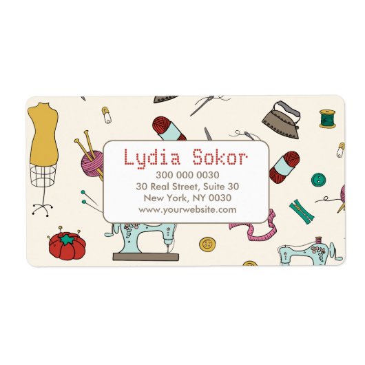Seamstress Boutique Tailoring Verzendlabel (Voorkant)