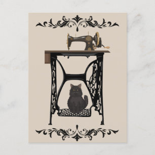 Seamstress Cats Lovers - naaimachine Briefkaart