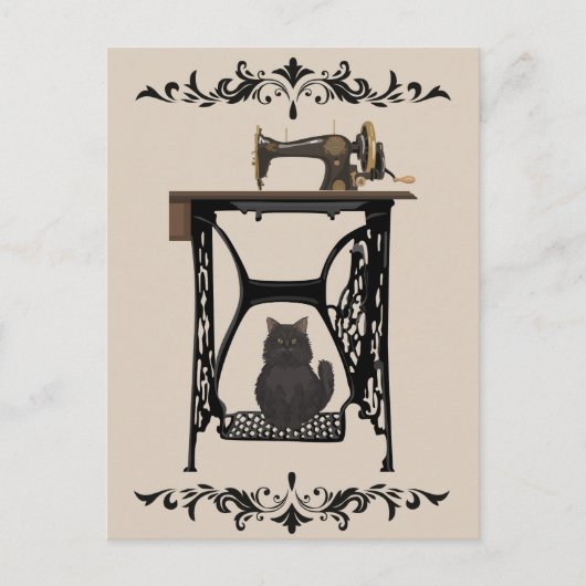 Seamstress Cats Lovers -  naaimachine Briefkaart (Voorkant)