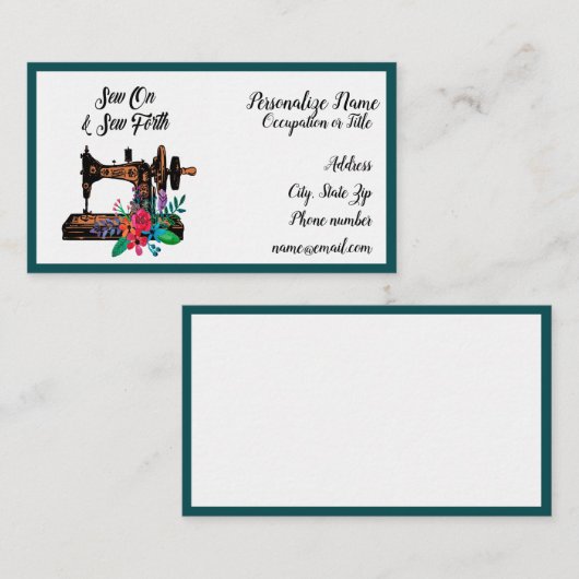 Seamstress-container voor naadloos naaien en naaie visitekaartje (Voorkant / Achterkant)
