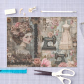  Seamstress Decoupage Journal Tissue Paper Tissuepapier (Craft)
