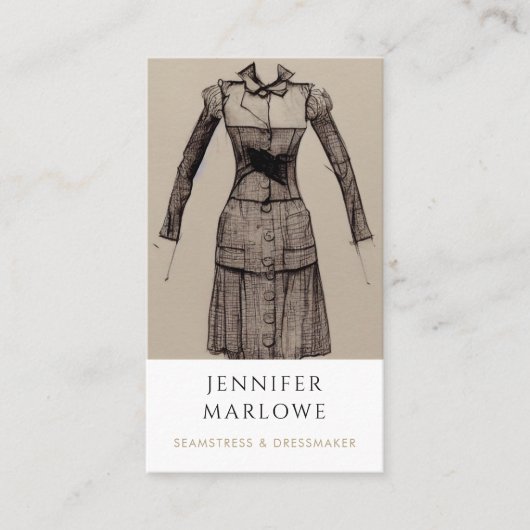 Seamstress Dressmaker Tailor Visitekaartje (Voorkant)