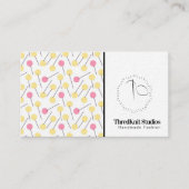 Seamstress Embroidery Tailor Mode Needle Logo Visitekaartje (Voorkant)