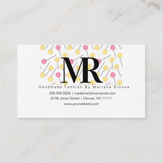 Seamstress Embroidery Tailor Mode Needle Logo Visitekaartje (Achterkant)