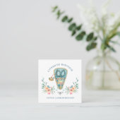 Seamstress Mode Designer Seamstress Blue Roze Vierkante Visitekaartje (Staand voorkant)