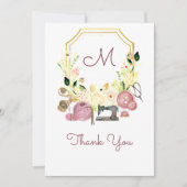 Seamstress Monogram Crest voor naai Kaart (Voorkant)