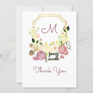 Seamstress Monogram Crest voor naai Kaart