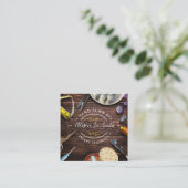 Seamstress of Tailor desk Hand sewn Square Busines Vierkante Visitekaartje (Staand voorkant)